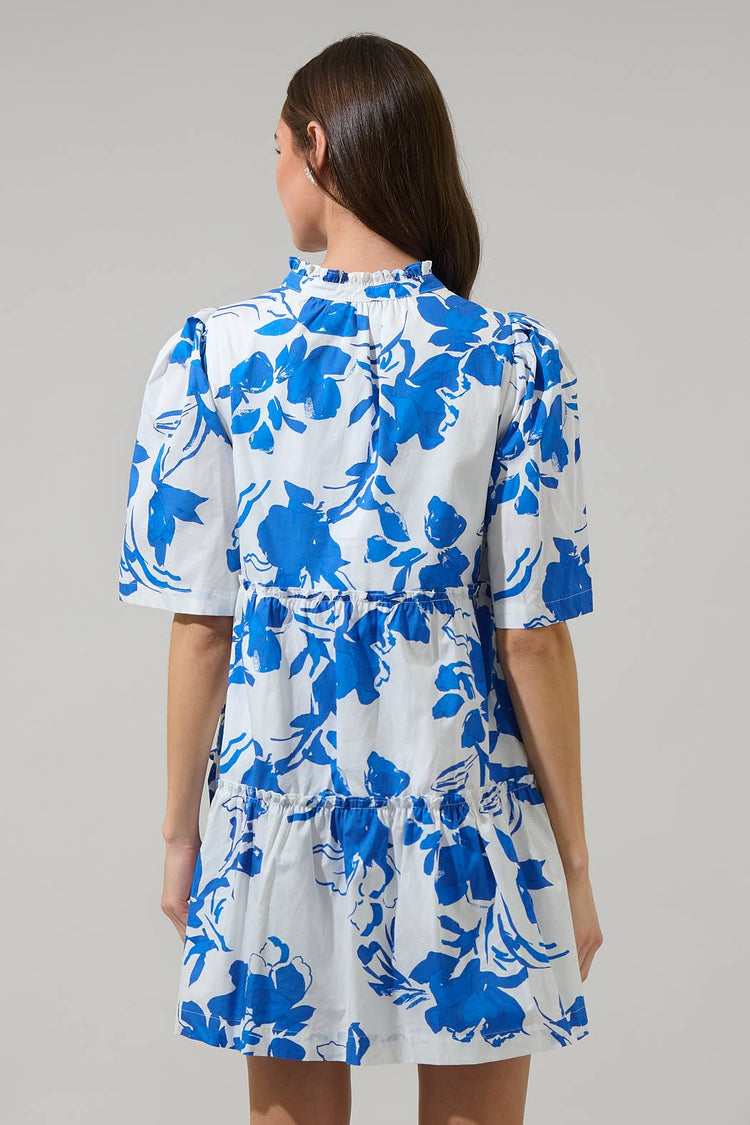 Aby Floral Dixie Split Neck Shift Dress