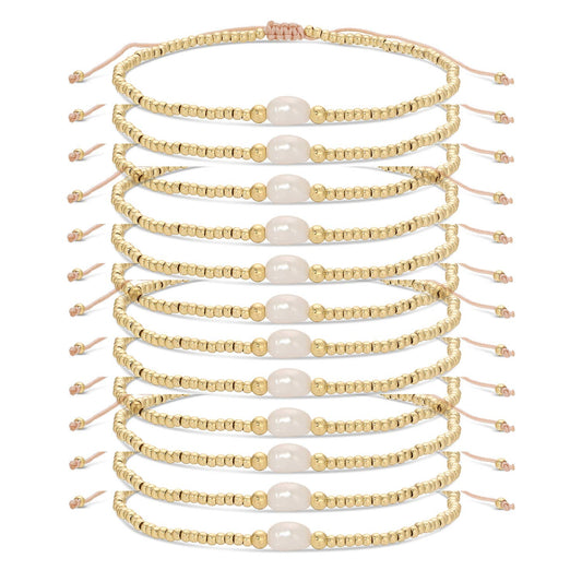 2Mm Adjustable Bracelet With Single Pearl