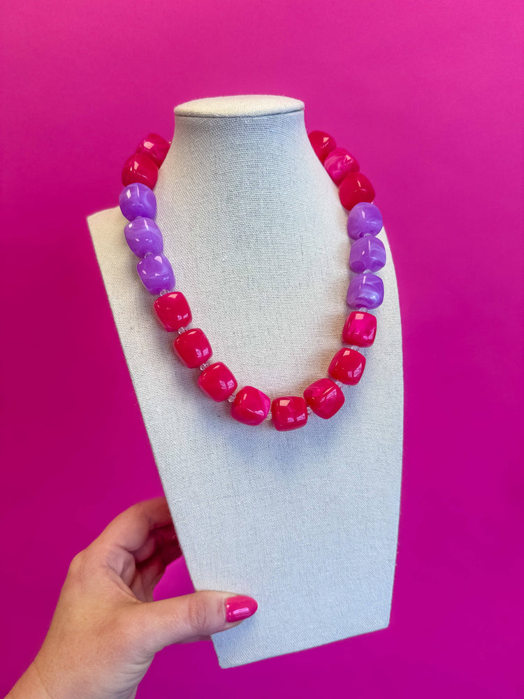 Statement Necklace - Pink and Purple