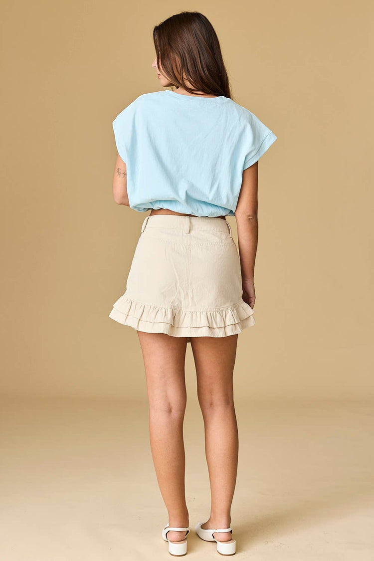 Kylie Ruffle Hem Mini Skirt