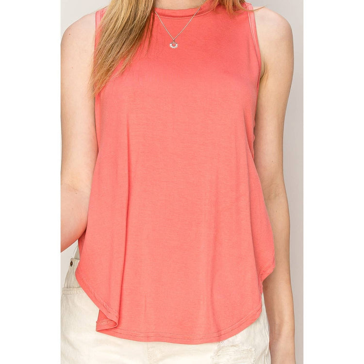 Curved Hem Jersey Top