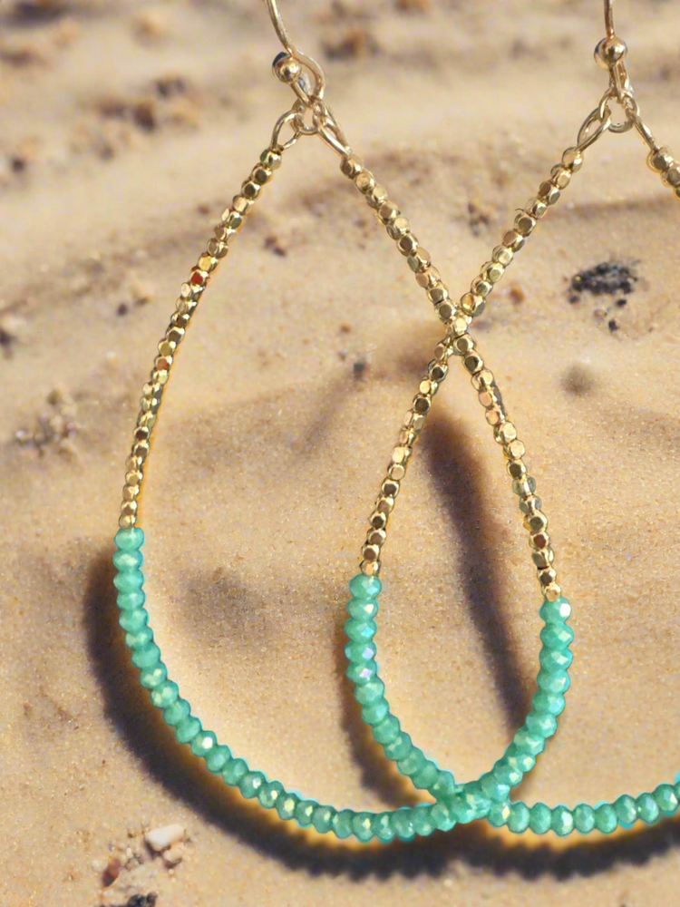 Teardrop Glitter Hoop Earring