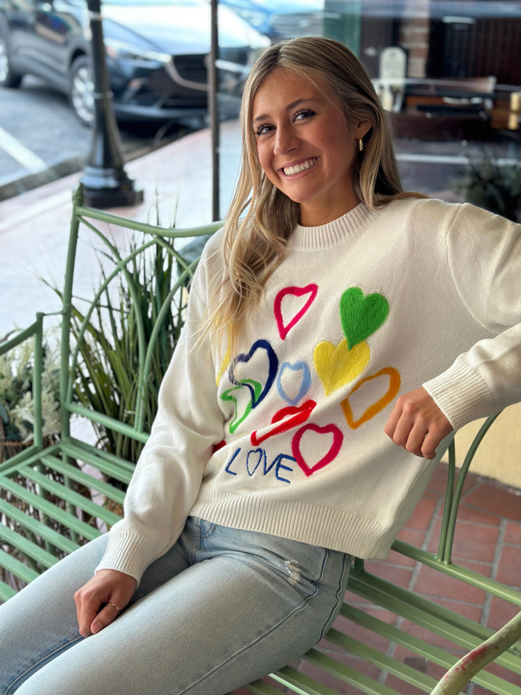 Colorful Heart Sweater