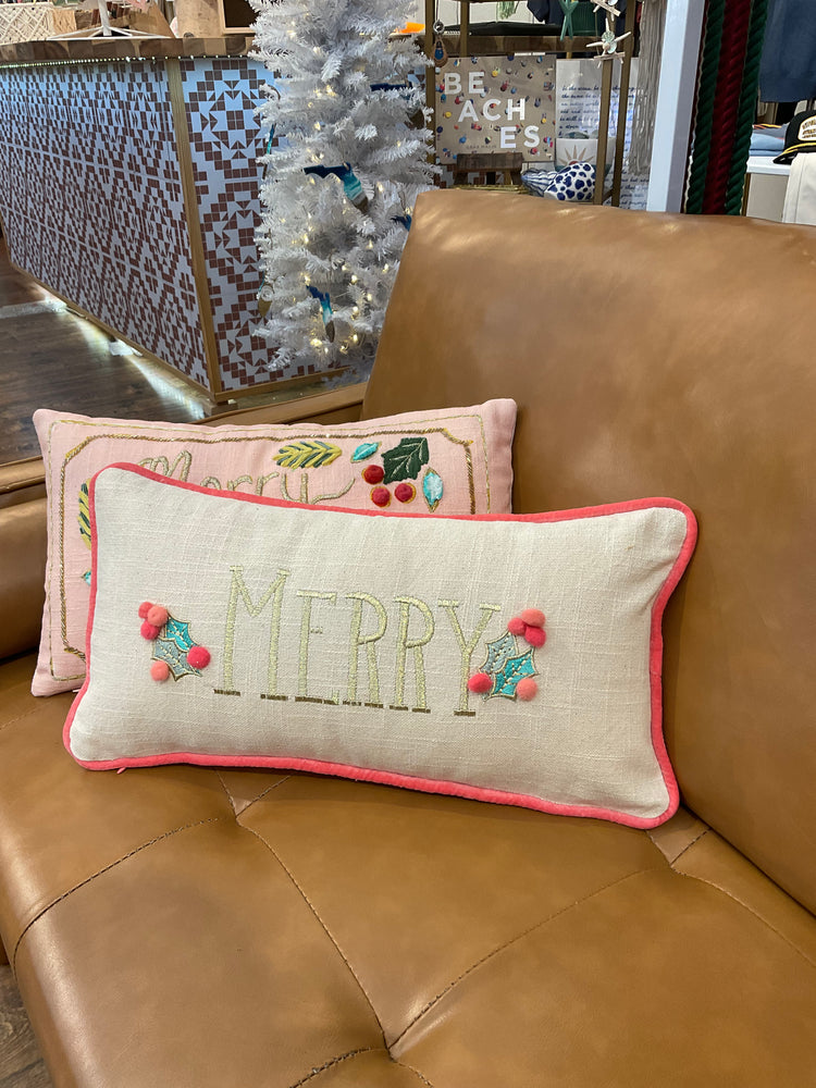 Lumbar Pillow with Hand-Embroidery