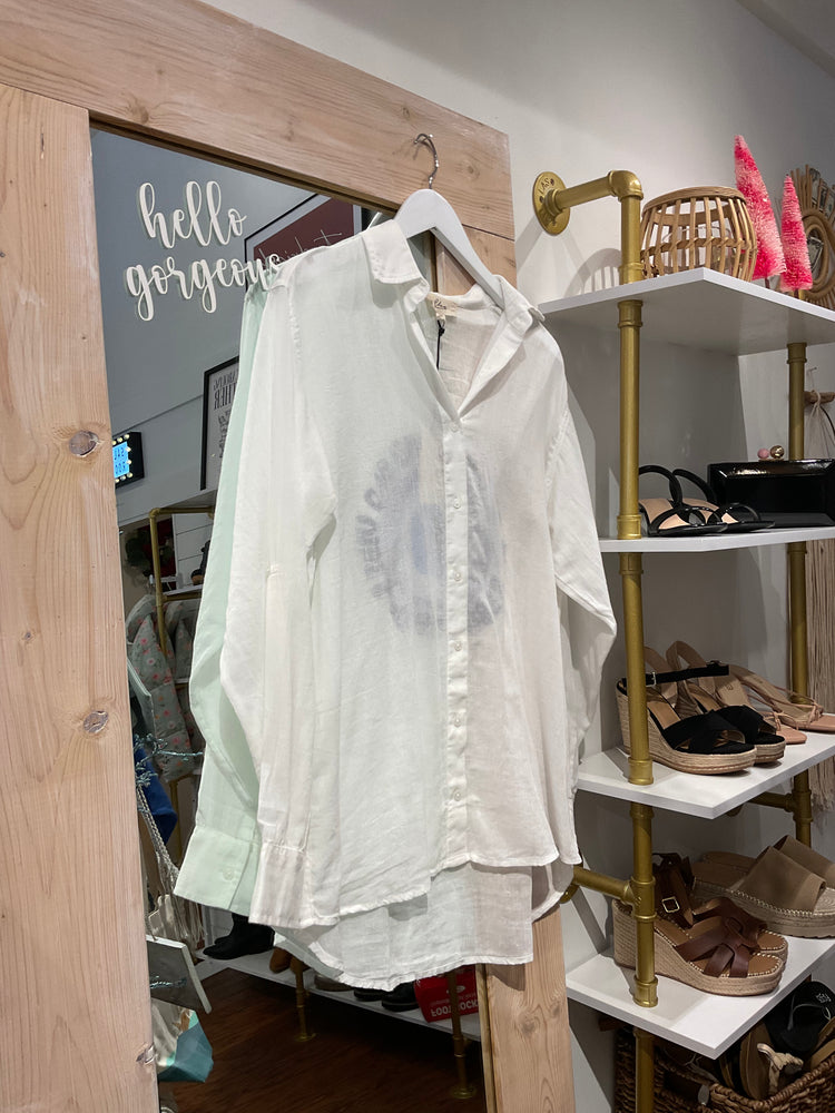 Top Button Down Paisley "No Bad Vibes"