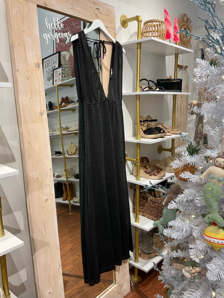 Maxi Plunge Hi Slit Dress