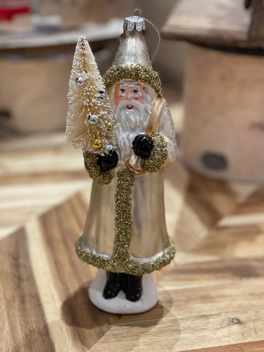 Glass Glitter Santa