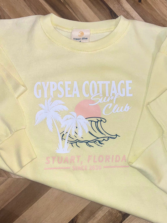 GypSea Cottage Surf Club Crewneck in Sunshine Yellow