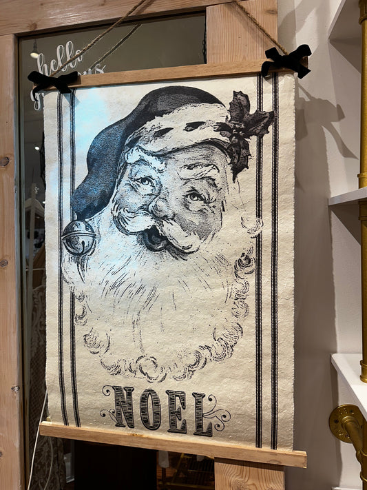 30.5" Vintage Santa Gazette Hanging Tapestry Christmas Decoration