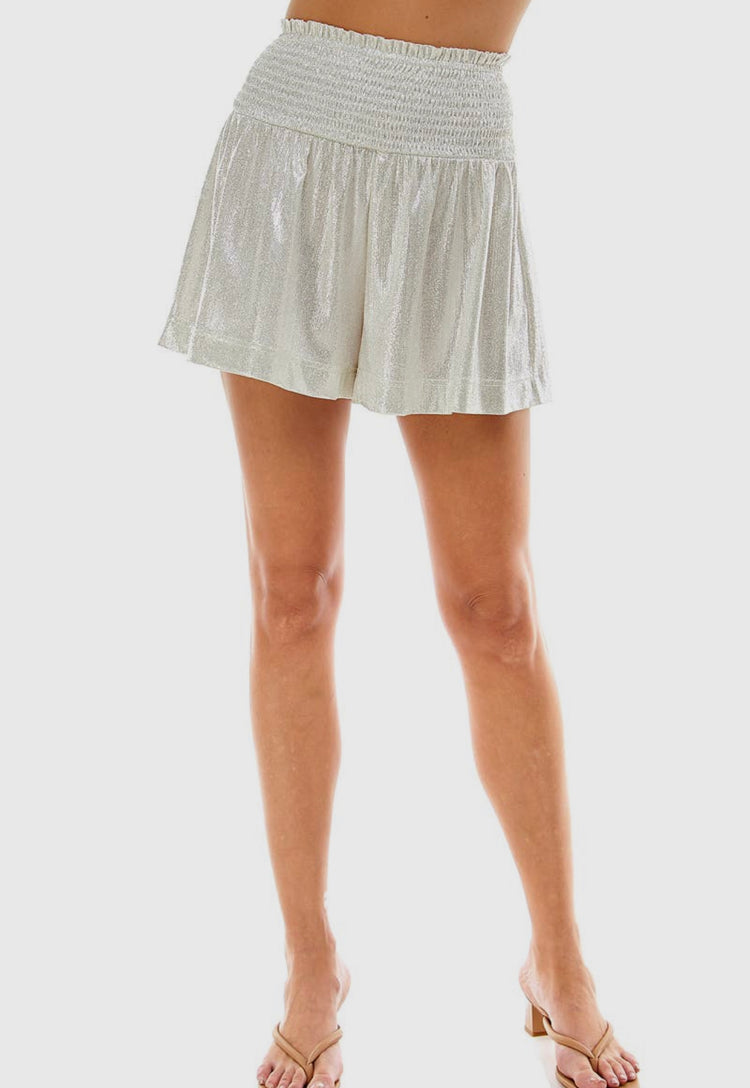 Smocked Waist Shimmer Shorts