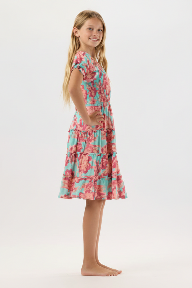Kids Makaha Dress - Seychelles Turquoise