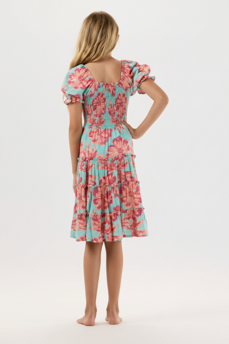 Kids Makaha Dress - Seychelles Turquoise