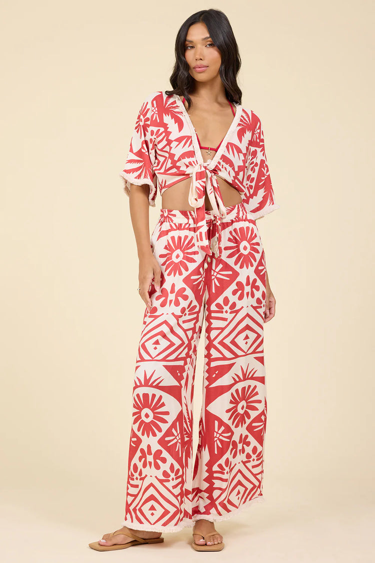 Tribal Oasis Printed Wide Leg Pants