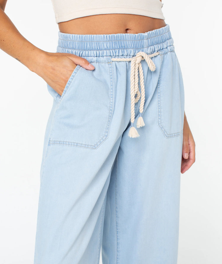 Paddle On Pant- Beached Wash Denim