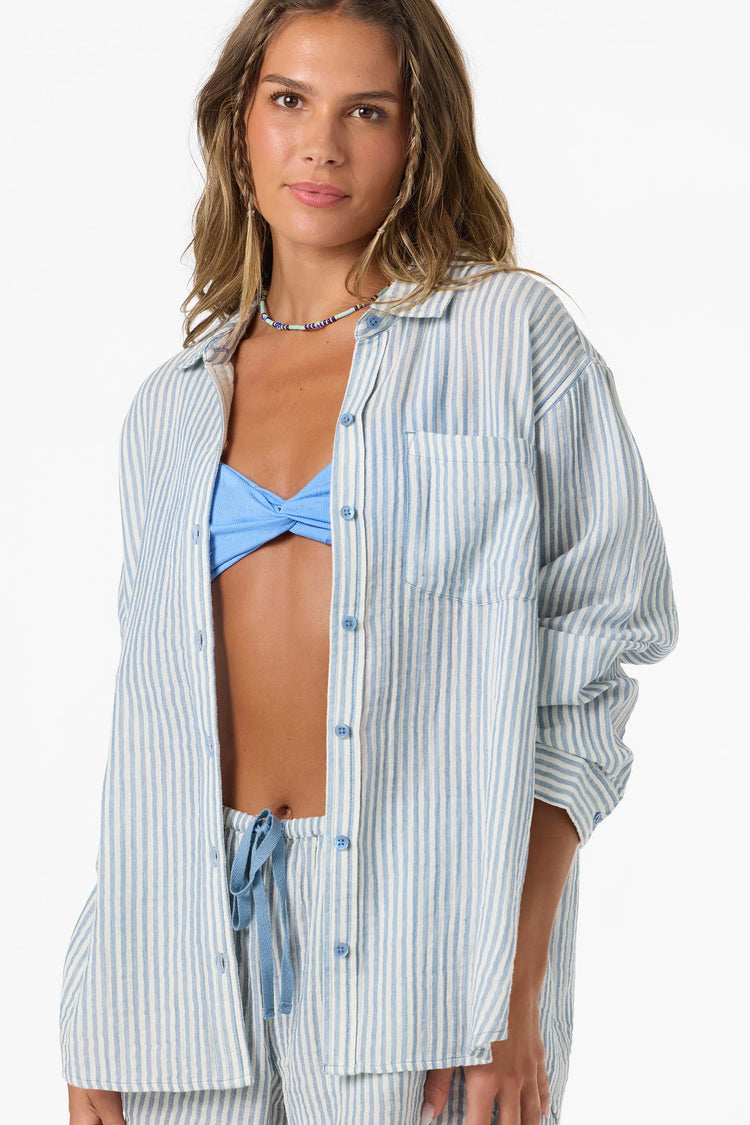 Leni Stripe Relaxed Shirt - Tofu