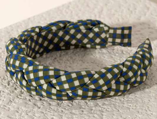Braided Check Print Headband