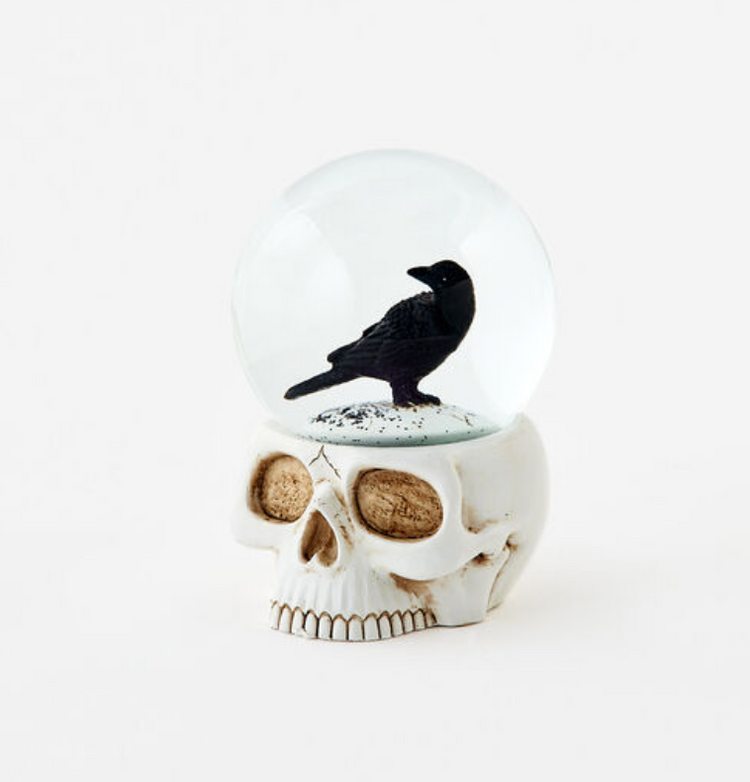 Skull Crow WaterGlobe