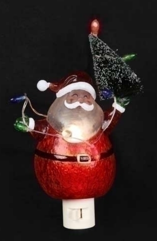 Santa with Christmas Tree Night Light
