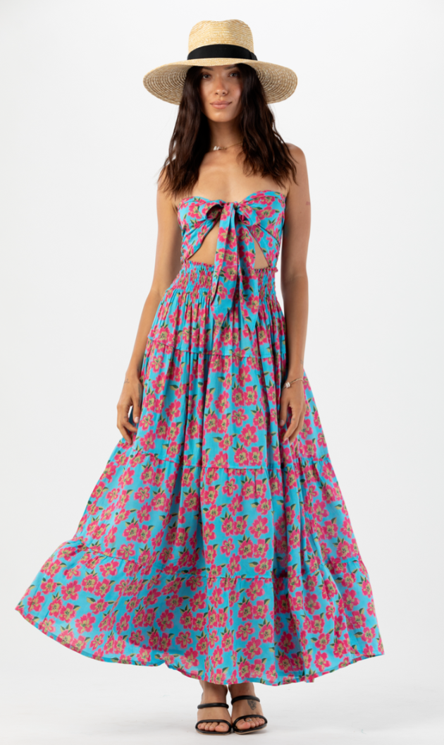 Poipu Turquoise Moana Maxi Dress