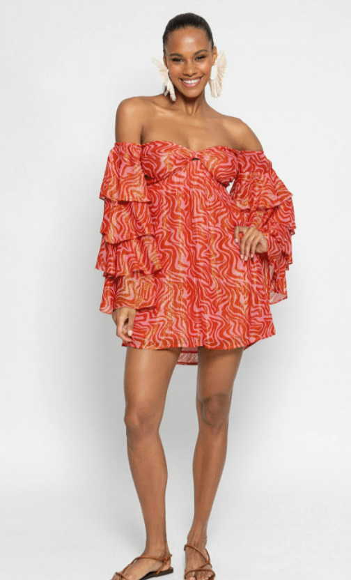 Noemia Marbella Savannah Ruffle Sleeve Dress