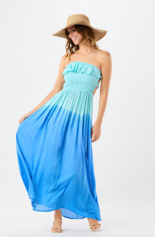 Teal Azure Ombre Andy Maxi Dress