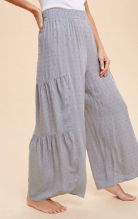 Shirring Wide Leg Pants