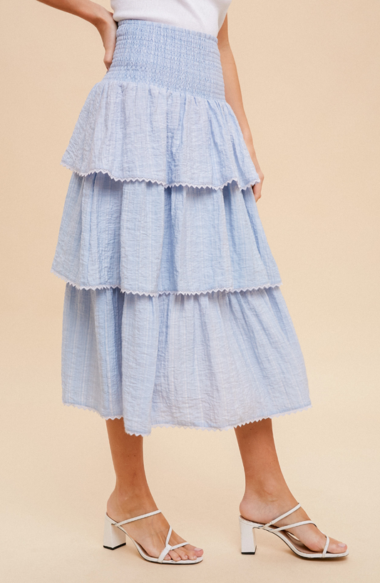 Smocked Ruffle Tiered Skirt