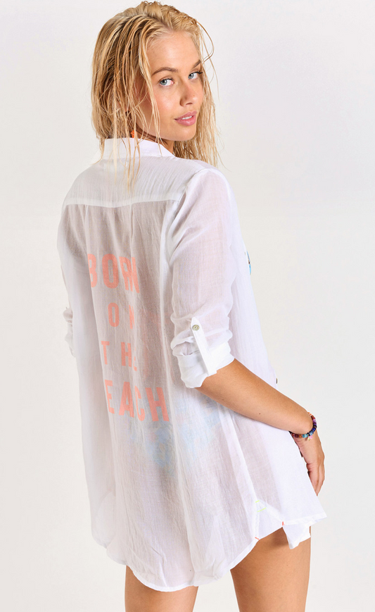 Born On the Beach Button Down Tunic