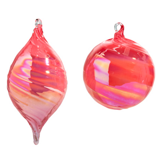 Pink 5" Blown Glass Ornament