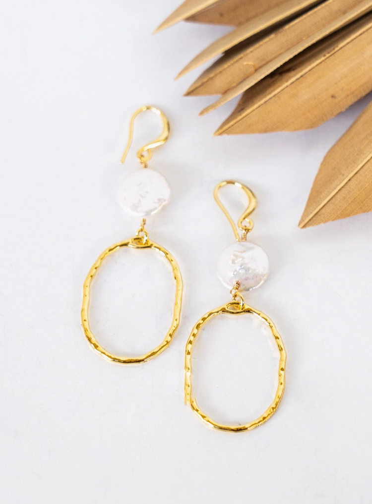La Perla Etched Oval Earrings