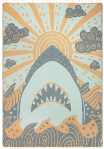 Rising Shark Sand Cloud Towel