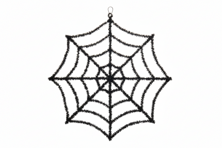 Black Tinsel Spiderweb