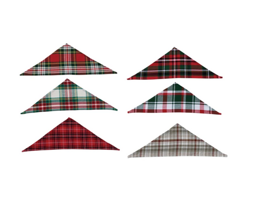Brushed Cotton Flannel Dog Scarf, Multi Color Plaid