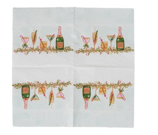 Paper Cocktail Napkins w/ Holiday Cocktails