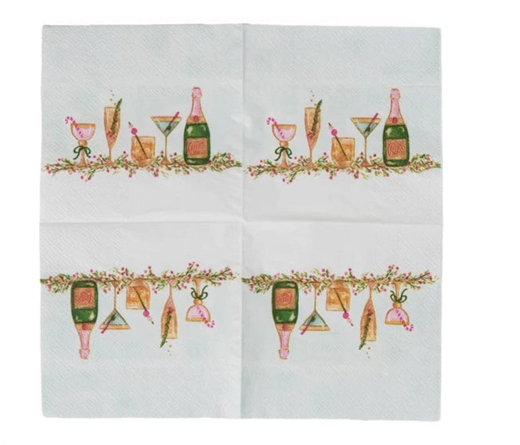 Paper Cocktail Napkins w/ Holiday Cocktails