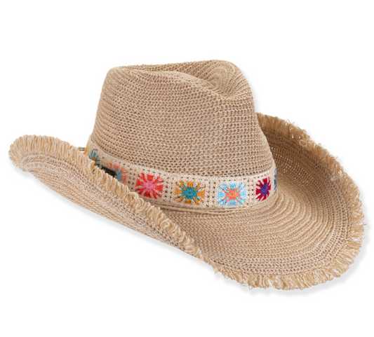 Western Multi Color Crochet Band Hat