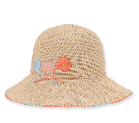 Floral Detail Multi Color Bucket Hat