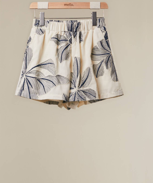 Floral Print Elastic Waist Shorts