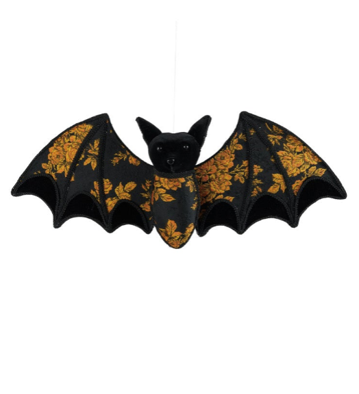 Hanging Foam & Fabric Bat with Sequins/Damask Pattern