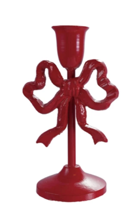 4-3/4"L x 3- 1/2"W x 8"H Cast Iron Bow Taper Holder