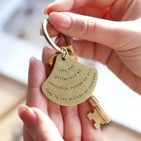 Favourite Person Antique Brass Keyring