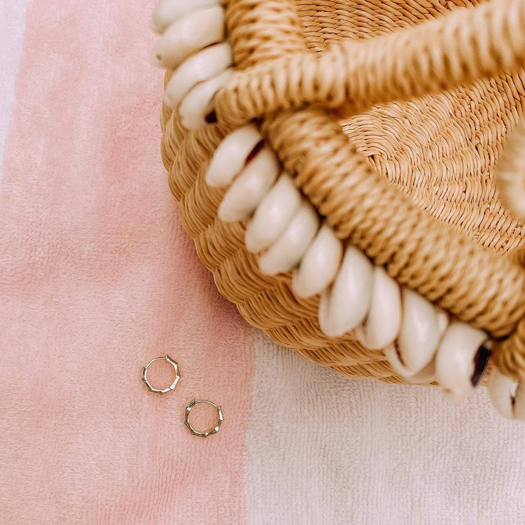 Bamboo Huggie Earrings