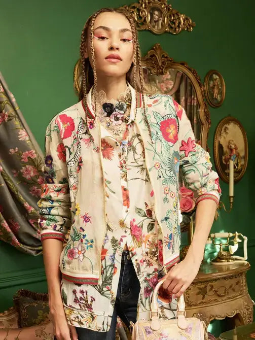 Bellezza Embroidered Bomber Jacket