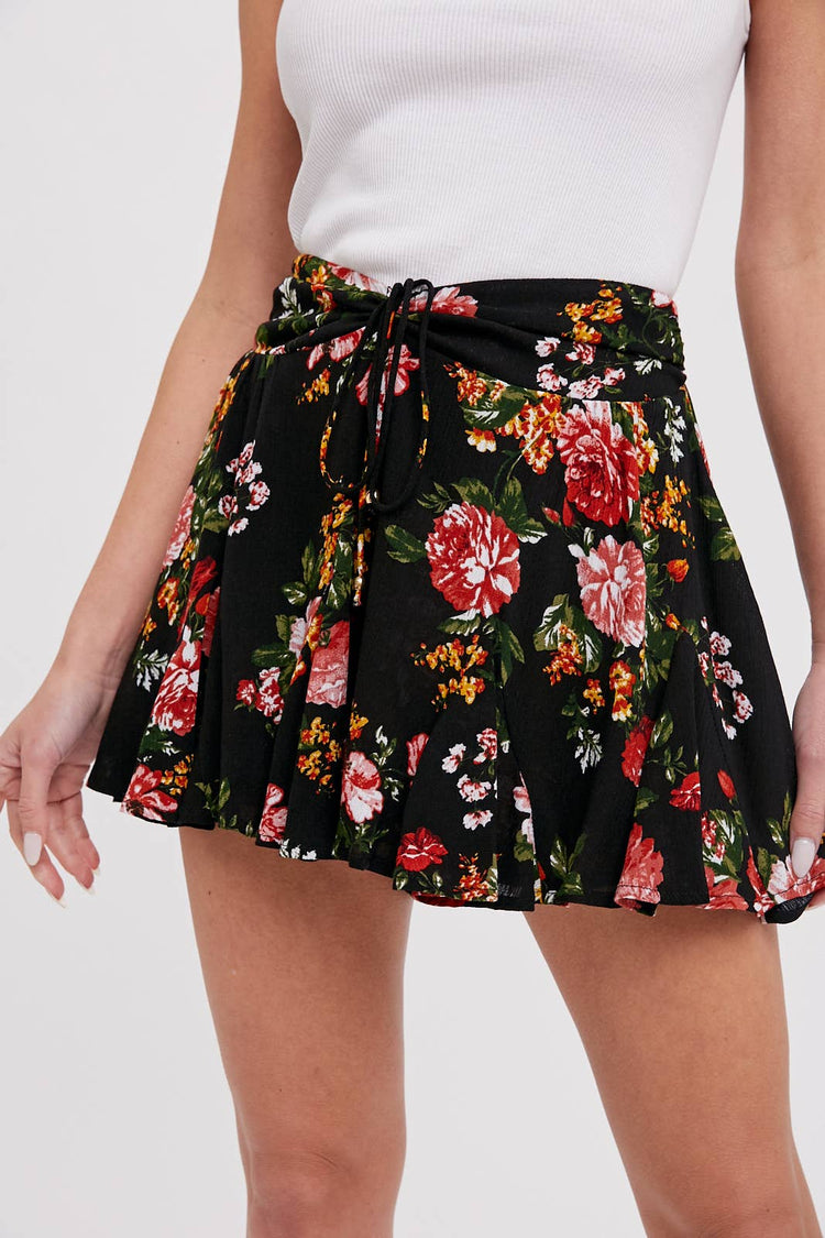 Floral Print Mini Skort