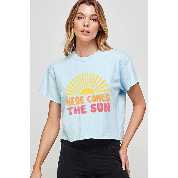 HERE COMES THE SUN   GRAPHIC CROP TOP