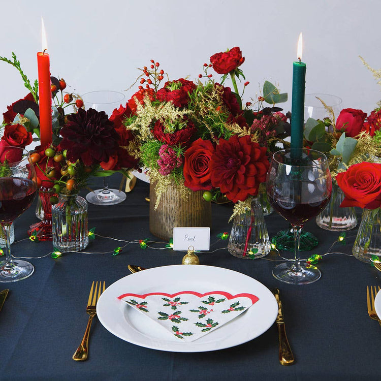 Inner Red and Green Dinner Candles | Christmas Décor |