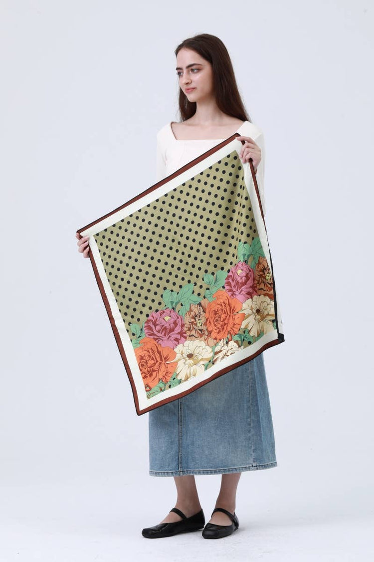 Reversible Scarf: Two Looks in One with Polka Dot & Floral