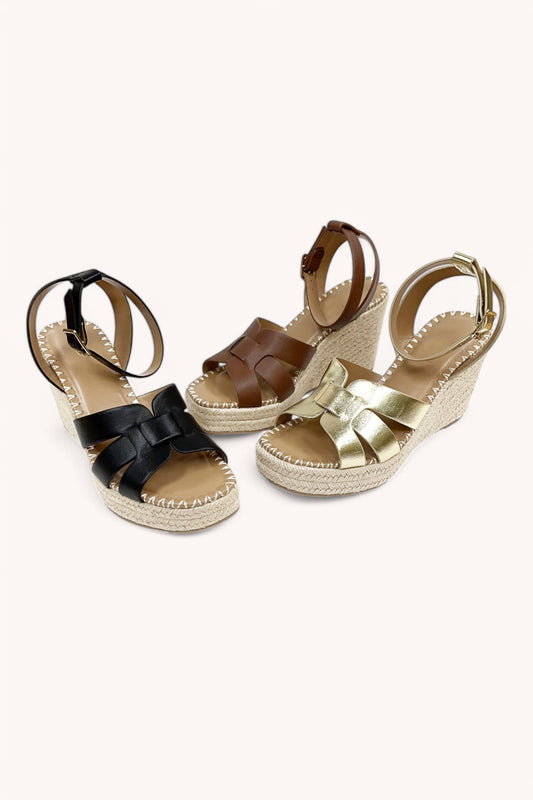 FISHERMAN WOVEN UPPER WEDGE PLATFORM HEEL