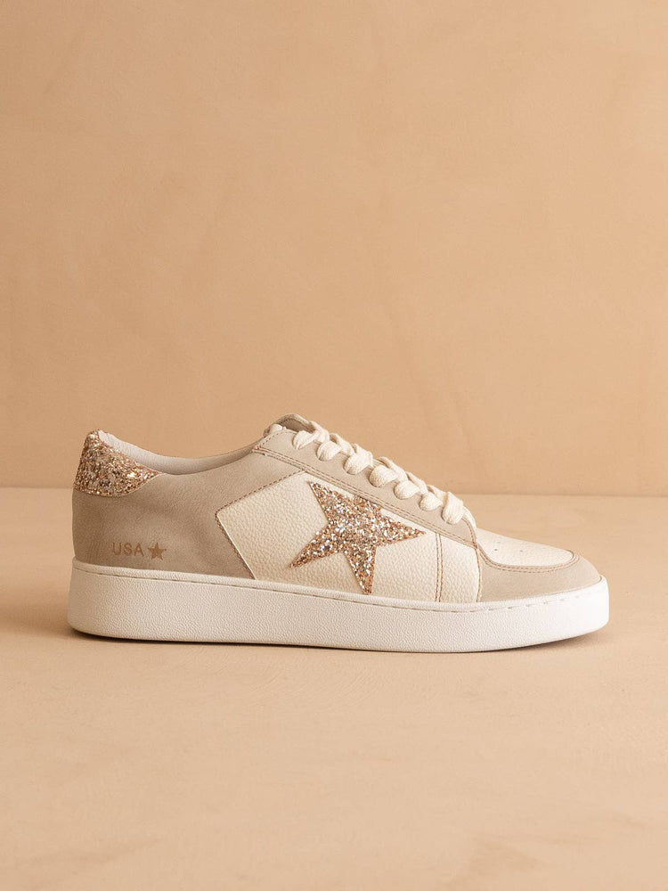 The Liberty Beige | Glitter Star Sneaker