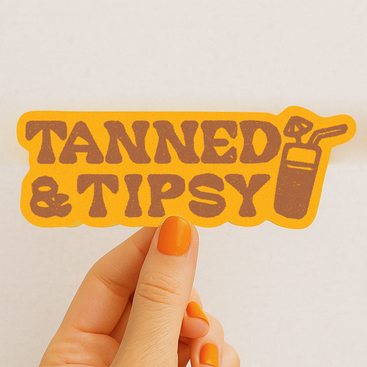 Tanned and Tipsy | Summer Cocktail Sticker | Vacation Sticker